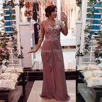 ynqnfs robe de soiree vestido evening party mother of the bride dresses with sleeves long groom outfits elegant 2019 md299