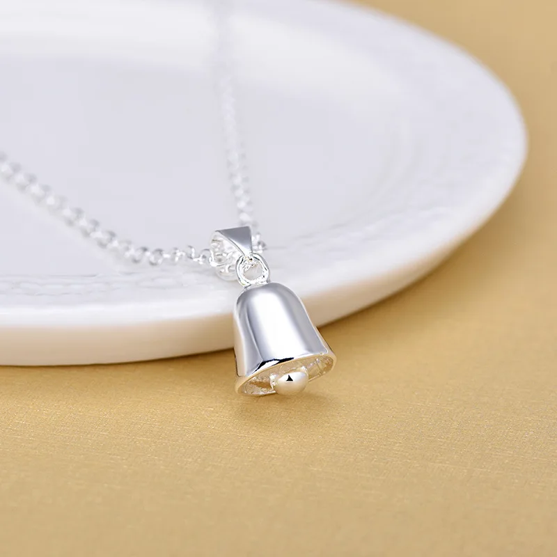 

Geometric Silver Color Bell Pendant Necklaces For Women Jewelry Gifts 2018