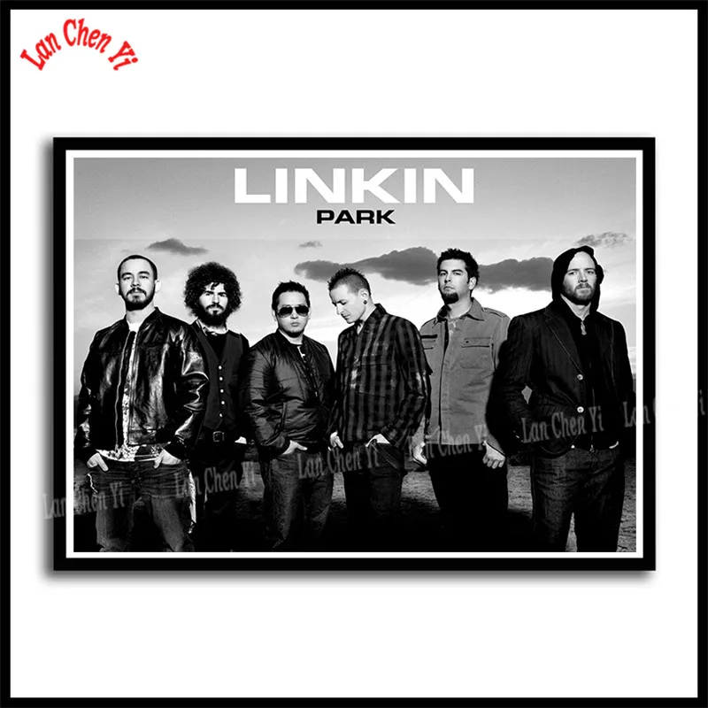 Фиолетовый Linkin park Рок-Группа с белым покрытием бумажные плакаты Европейская и американская музыка звезда декоративная живопись кафе бар плакаты - Цвет: Фиолетовый