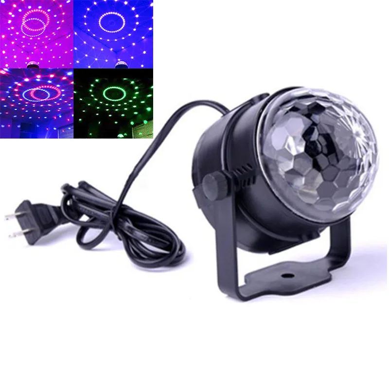 Мини 3 Вт Светодиодный светильник DJ сценический RGB цветная лампа Регулируемая