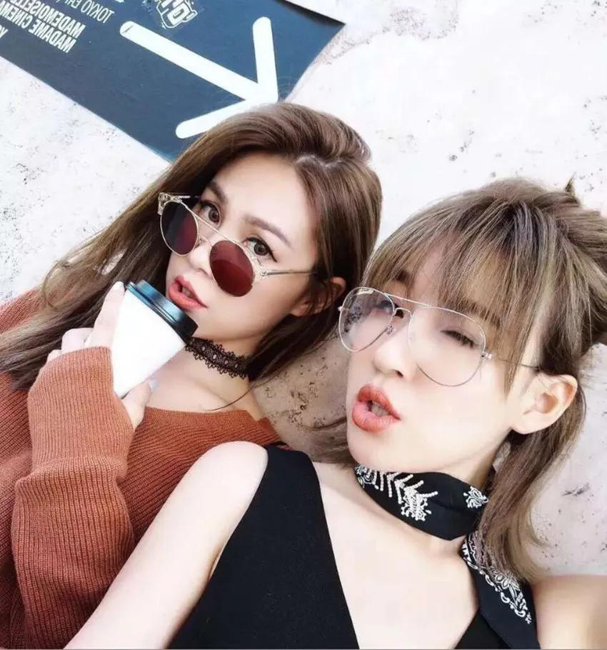 2017 Ретро Винтаж Женщин Зеркало Cat Eye Солнцезащитные Очки Марка Дизайнер Металл