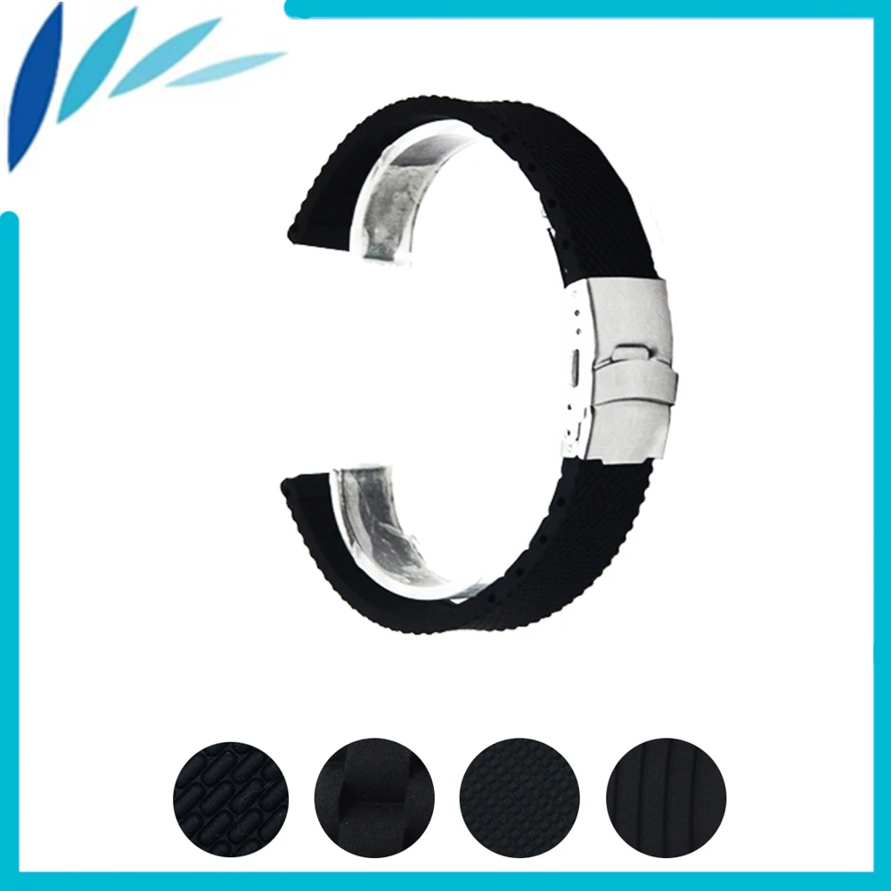 

Silicone Rubber Watch Band 22mm for LG G Watch W100 / W110 / Urbane W150 Stainless Steel Clasp Strap Wrist Loop Belt Bracelet