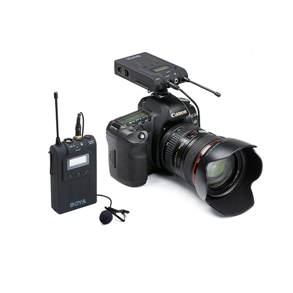 BOYA BY WM6 UHF профессиональная беспроводная система микрофона Lavalier для DSLR камеры
