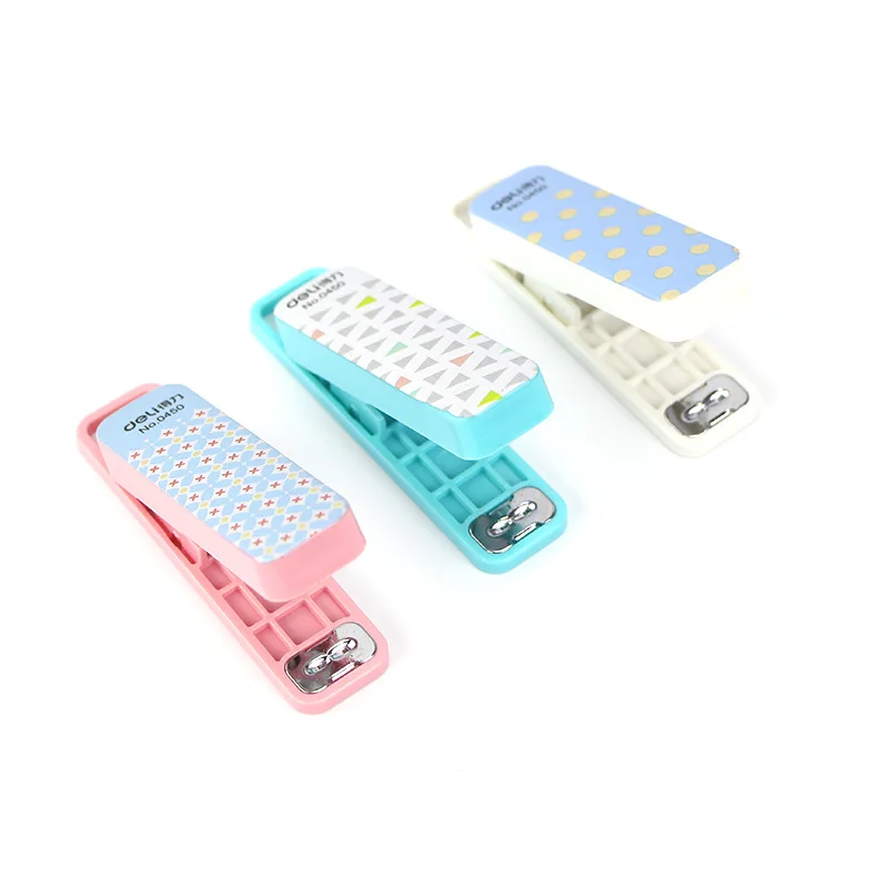 Геометрический портативный ручной мини степлер набор из 10 цветных скоб