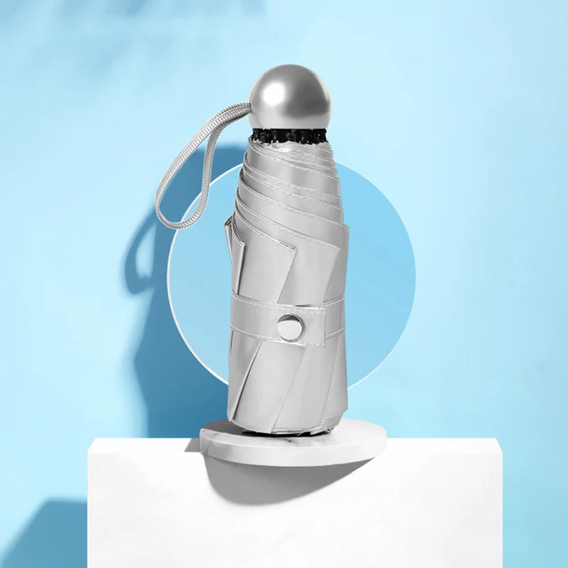 Зонт от солнца дождевик Женский титановый Серебряный супер анти УФ мини зонт 8