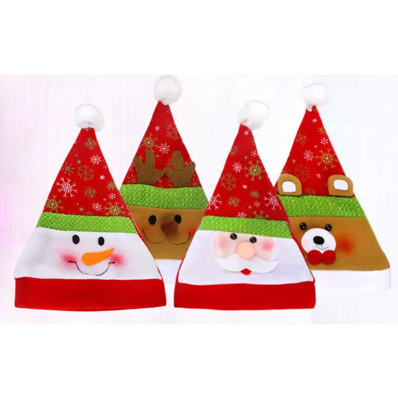 Рождественская вечеринка Санта Клаус шляпа 3D Снеговик Лось медведь с заплатами