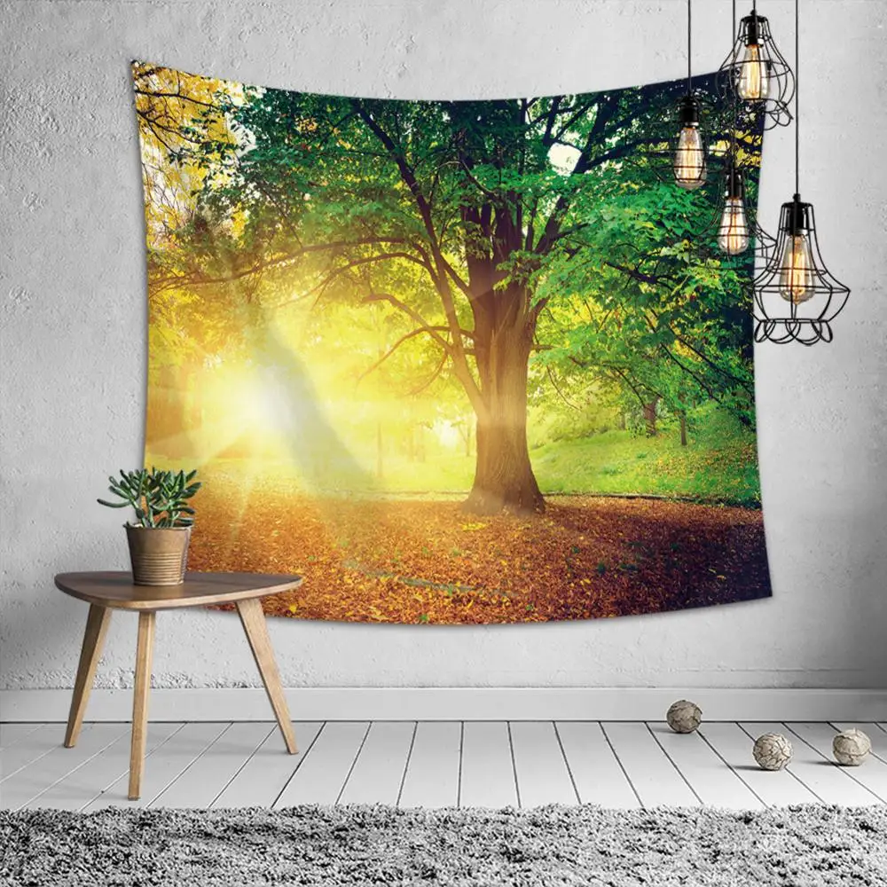 ЛЕС красивый водопад Hd пейзаж большие настенные гобелены дешевые хиппи Висячие