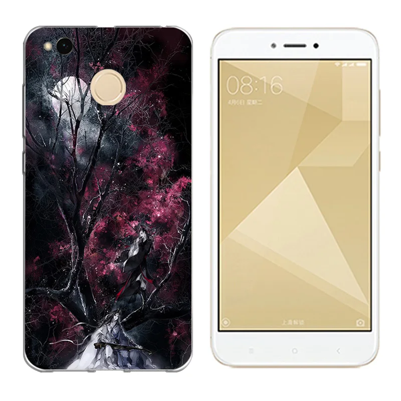 Cover for Xiaomi Redmi 4X 5.0&quot Soft TPU Case Silicon Golden Printing Hongmi4X Thin Shells |