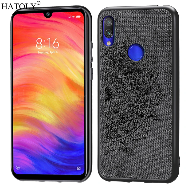 Чехол для Xiaomi Redmi 7 силиконовый резиновый чехол ТПУ тканевая текстура задняя