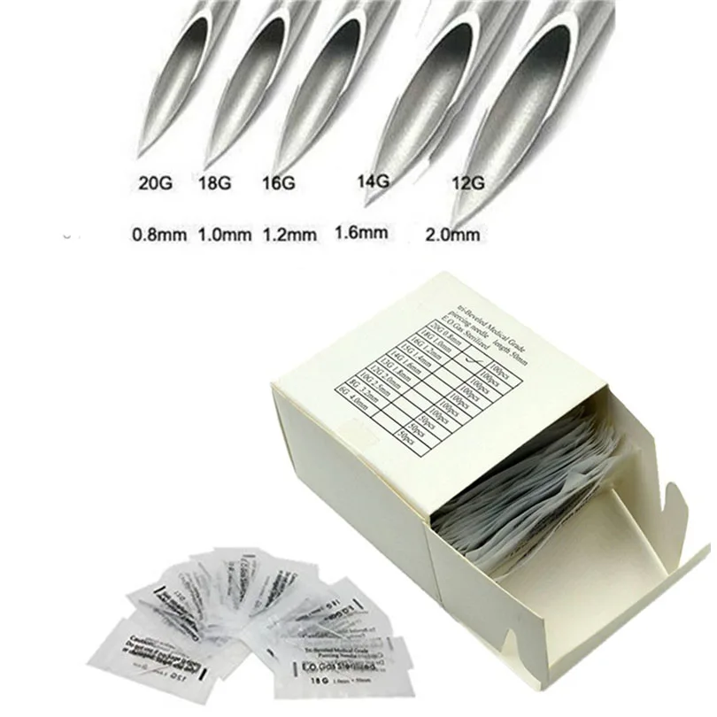 100 шт. Средства ухода за кожей татуировка Пирсинг Вышивка Крестом Иглы Разных