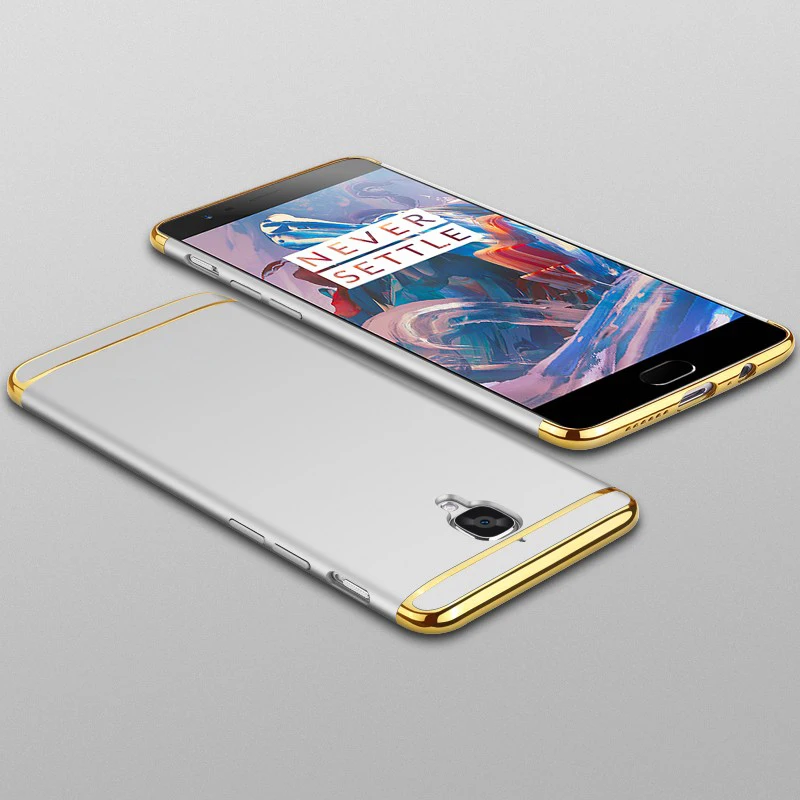 GKK гальванический щит серии для OnePlus 3t 3 чехол A3000 WIith мягкая пленка три жестких один плюс 3 OnePlus3 T чехол для телефона s