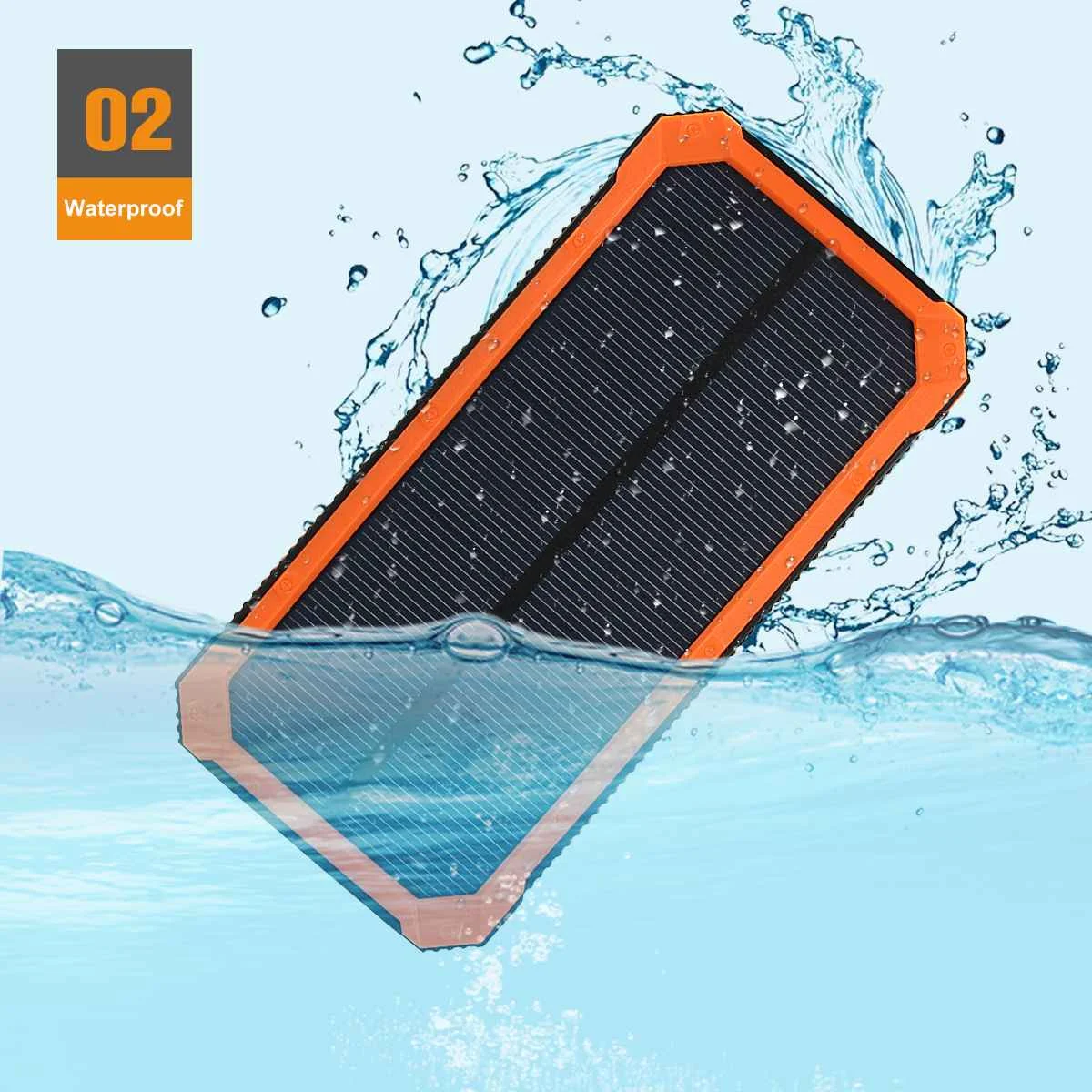 LEORY 300000mAh водонепроницаемый портативный Солнечный аккумулятор зарядное устройство двойной USB черный оранжевый зеленый желтый