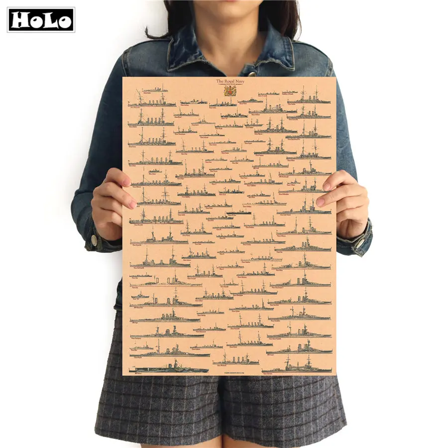 Винтажная История мировой войны армейский Королевский флот 1914 линкор постер