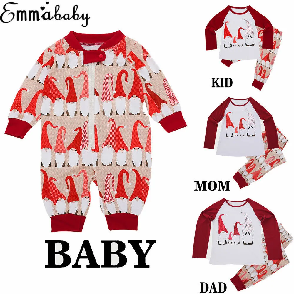 Новые рождественские Семейные хлопковые Пижамные комплекты пижама с рисунком