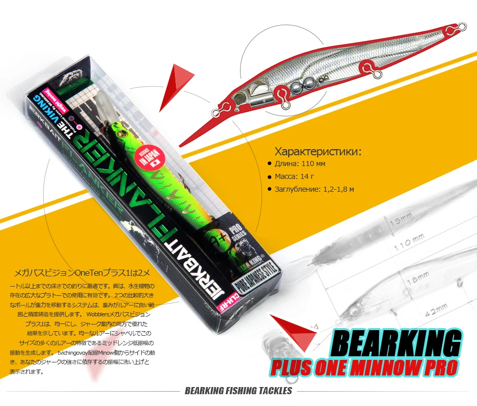 BEARKING 110 мм 14 г Большая скидка! Розничная рыболовные приманки, разные цвета качество SP Minnow вольфрамовый шар популярная модель приманки