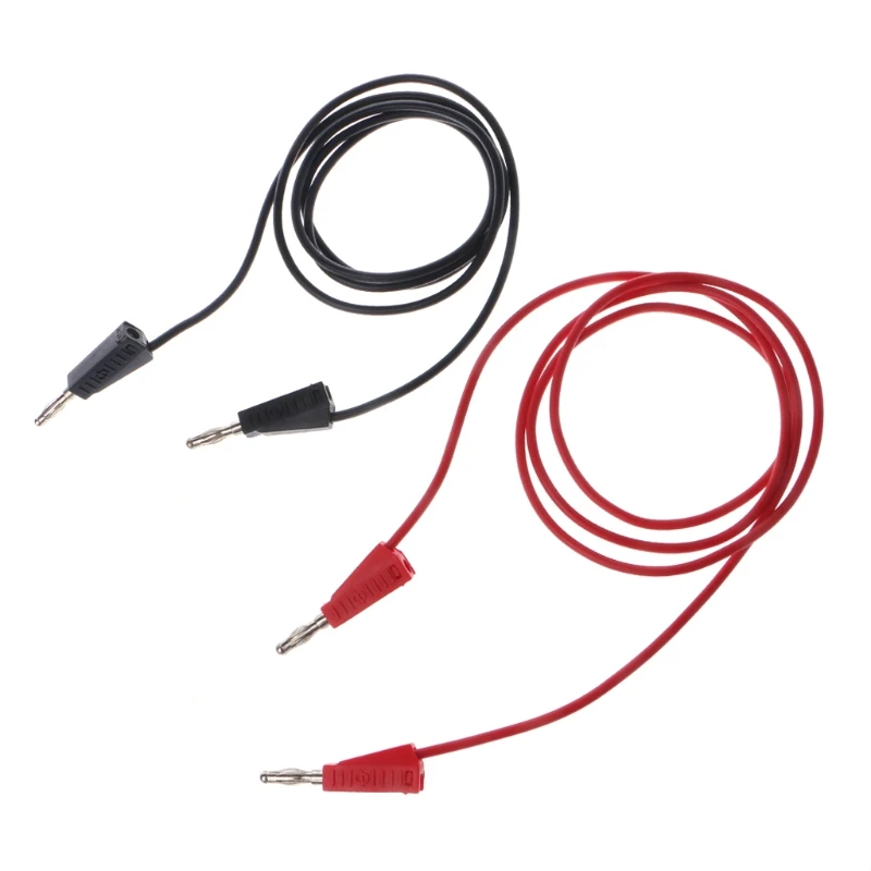 

10 Pcs 4mm Banana Plug To Banana Plug Test Probe Leads Cable Red+Black 1M L15
