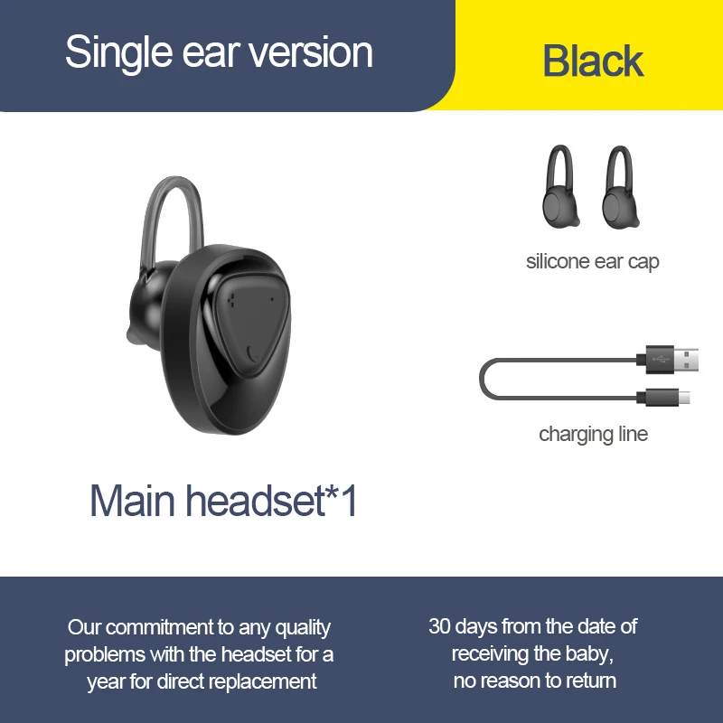 Мини беспроводные Bluetooth наушники вкладыши с микрофоном спортивные гарнитура для