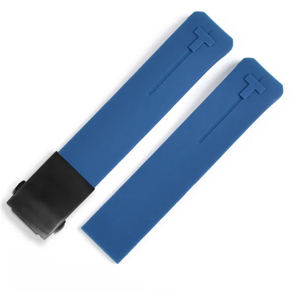 Blue black 21mm Силиконовые ремешки для часов 20 мм 21 мм для Tissot T013 T047 резиновый оранжевый ремешок T-Sport ремешок водонепроницаемый T013420A T047420A - Цвет ремешка: Blue black 21mm