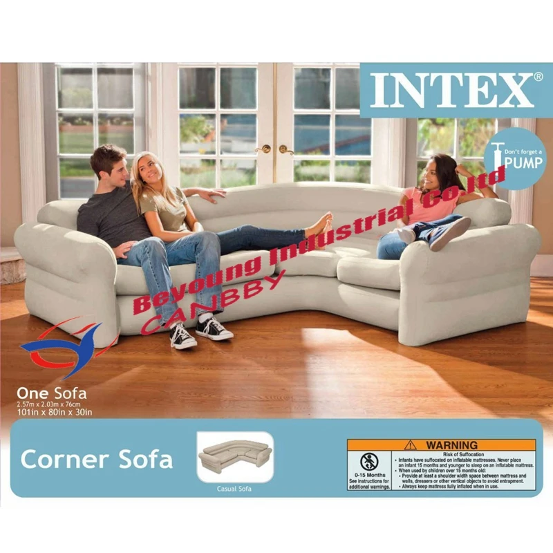 INTEX надувной секционный угловой диван водонепроницаемый Neatural надувной диван гостиная с удобными подлокотниками и спинкой