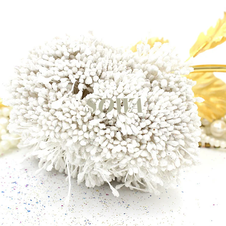

Wholesale and retail Free Shipping 3mm White Floral Glitter Stamen (800pcs/Lot) Pistil Sugarcraft Cake