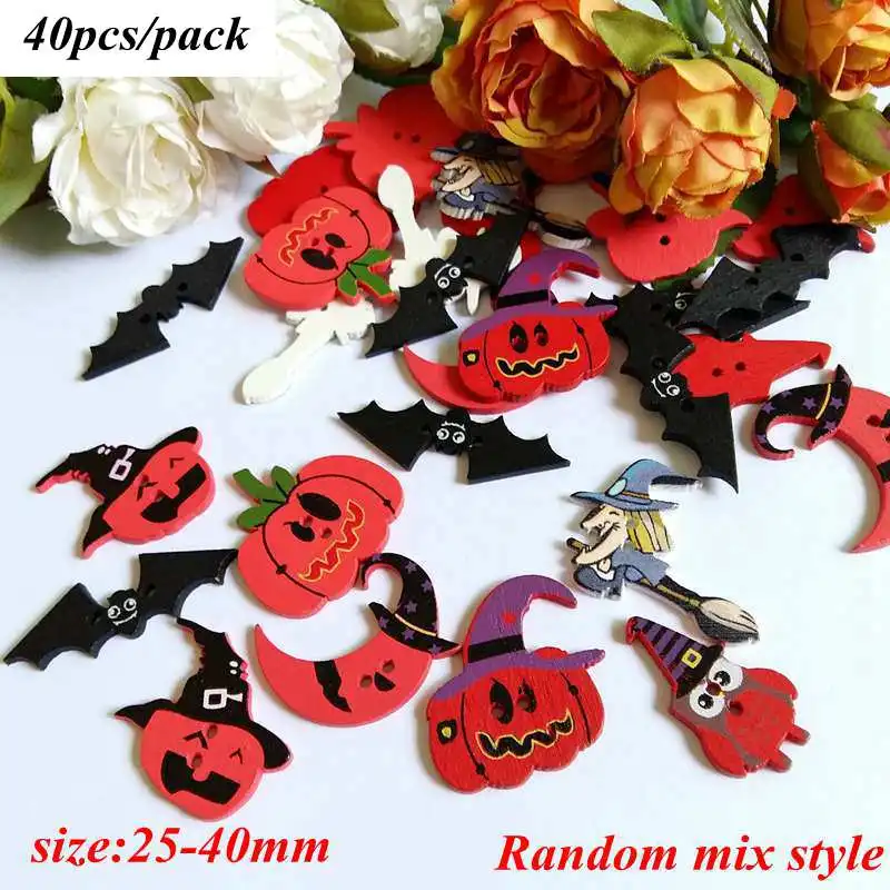 Style 28 40pcs Большие размеры 30-50 шт./упак. мультфильм деревянные пуговицы с рисунком с принтом в виде рисунка от руки, сделай сам, ювелирное изделие, красочные разные деревянные пуговицы для Шляпа и туфли одежда L-4 - Цвет: Style 28 40pcs