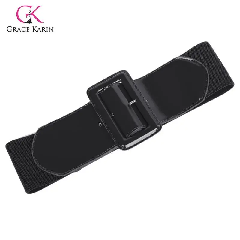 Женский Классический эластичный пояс с пряжкой широкий в стиле ретро подходит