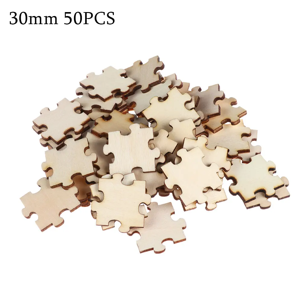 30mm-50pcs 50 шт./компл. 30 мм 40 мм развивающая Головоломка из натурального дерева Скрапбукинг полый ремесленный круглый случайный для украшения дома - Цвет: 30mm-50pcs