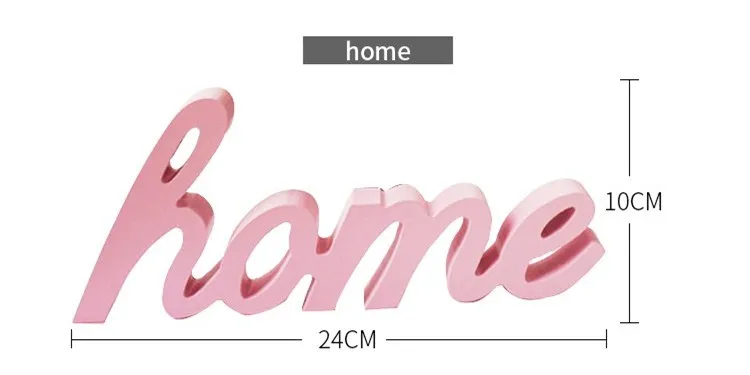 Home NOOLIM в скандинавском стиле розовые настольные буквы маленькие украшения Дерево Hello Home свадебное украшение свадебный реквизит - Цвет: Home