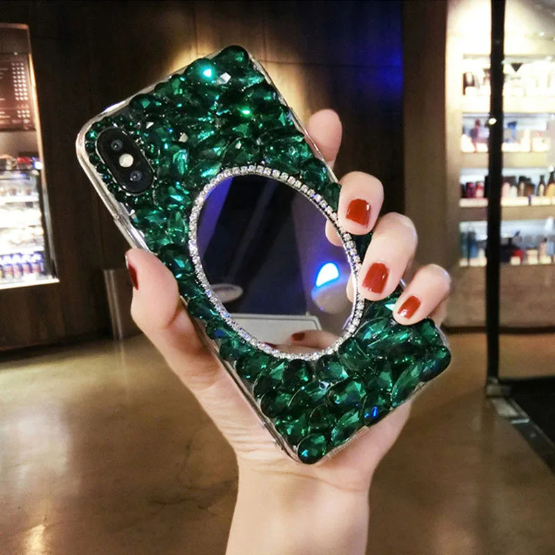 С бриллиантовым блеском чехол, украшеннный горным хрусталем для Galaxy NOTE S 10 9 8 7 6 5 4 A J 3 5 7 8 Сияющий бриллиант зеркалом Задняя панель для телефона Fundas