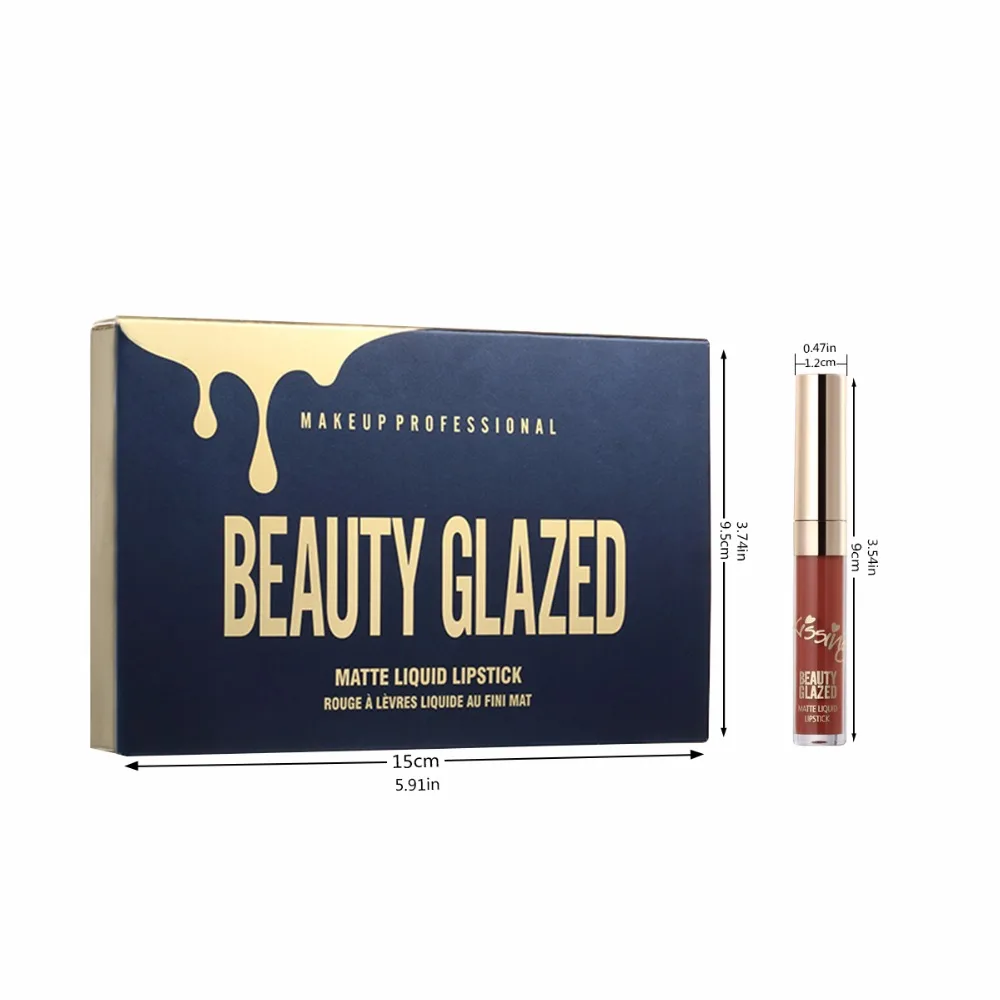 BEAUTY GLAZED фирменный матовый блеск для губ легко носить долговечный