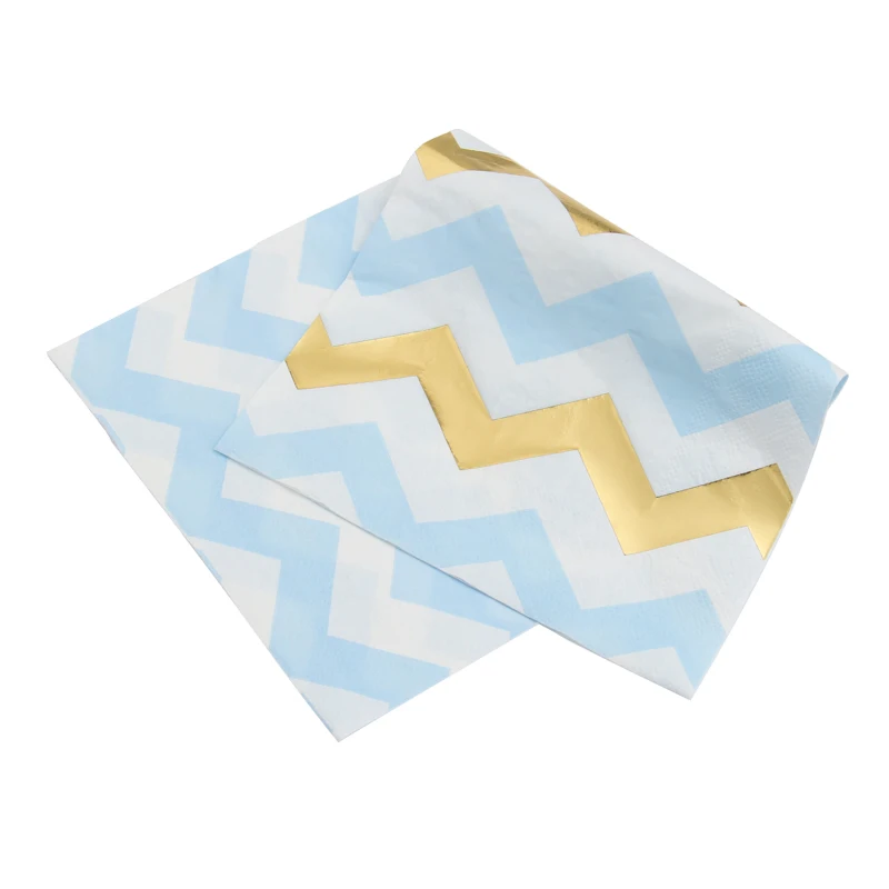 20 шт./компл. салфетка для напитков с золотой и синей волной салфетки из