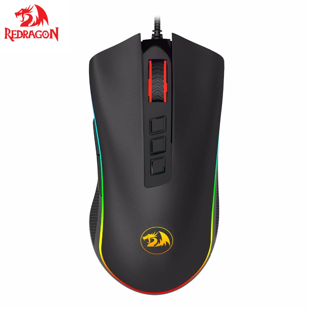 

Проводная игровая мышь Redragon COBRA M711 Chroma, 16,8 миллионов цветов RGB, подсветка 10000 DPI, 9 Кнопок, светодиодный ческая светодиодная мышь для ПК Lol