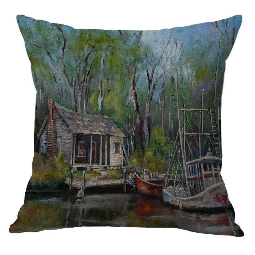 Страшно маска Хэллоуин украшения Magic Наволочки пейзаж кабина лодка полярный