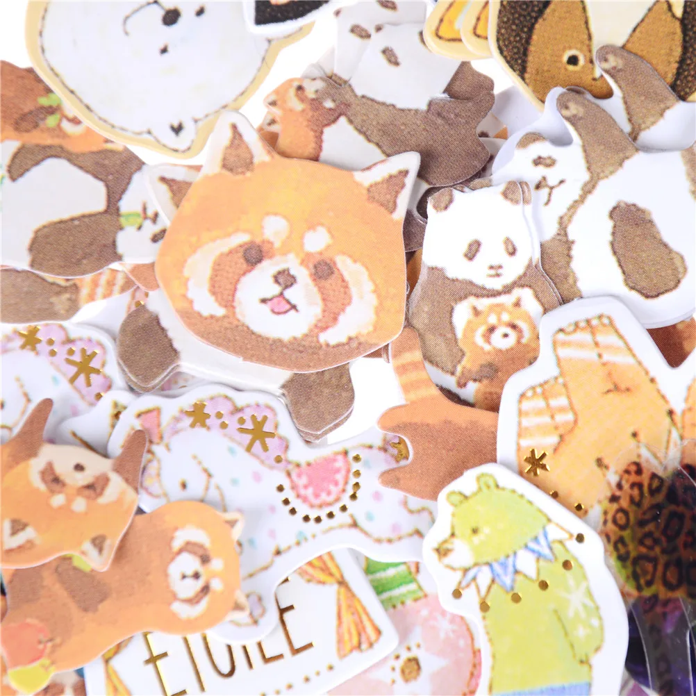 Новинка 1 партия = упаковка 70 шт. милые Мультяшные животные мини наклейки серии I