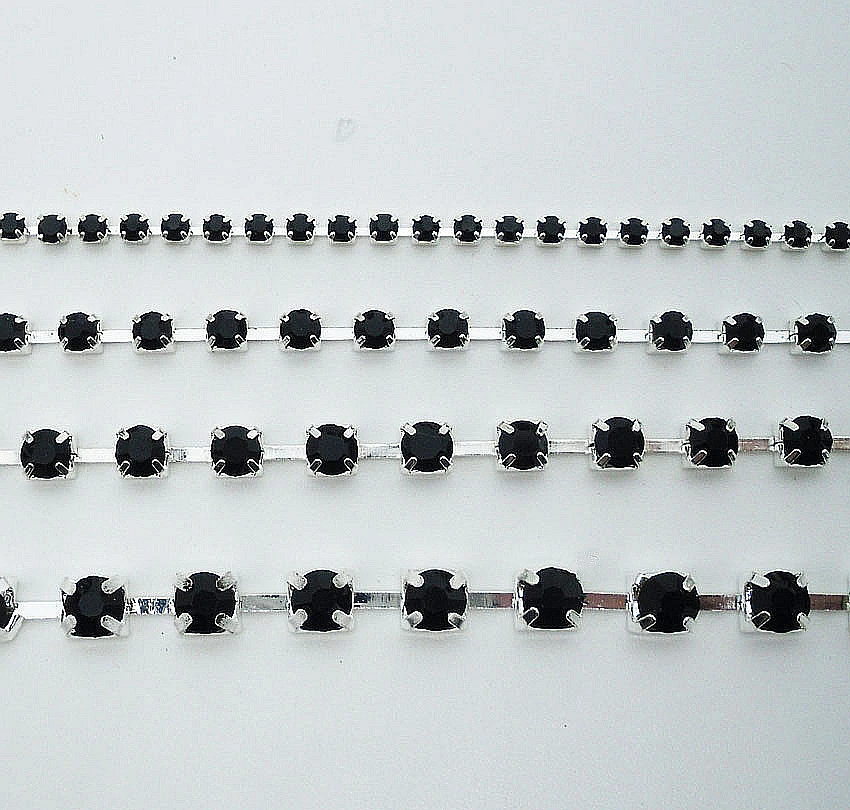 Модная черная искусственная серебристая металлическая цепочка для одежды обуви