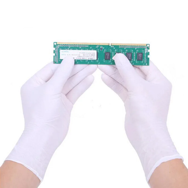 100 шт./кор. белый одноразовые латексные перчатки для уборки дома чистящие