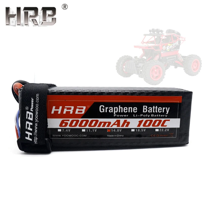 HRB Графен Lipo батарея 14,8 V 6000mah 100C 4S TRX XT90 EC5 Deans T XT60 для Traxxas Багги автомобили внедорожника заряженные RC части