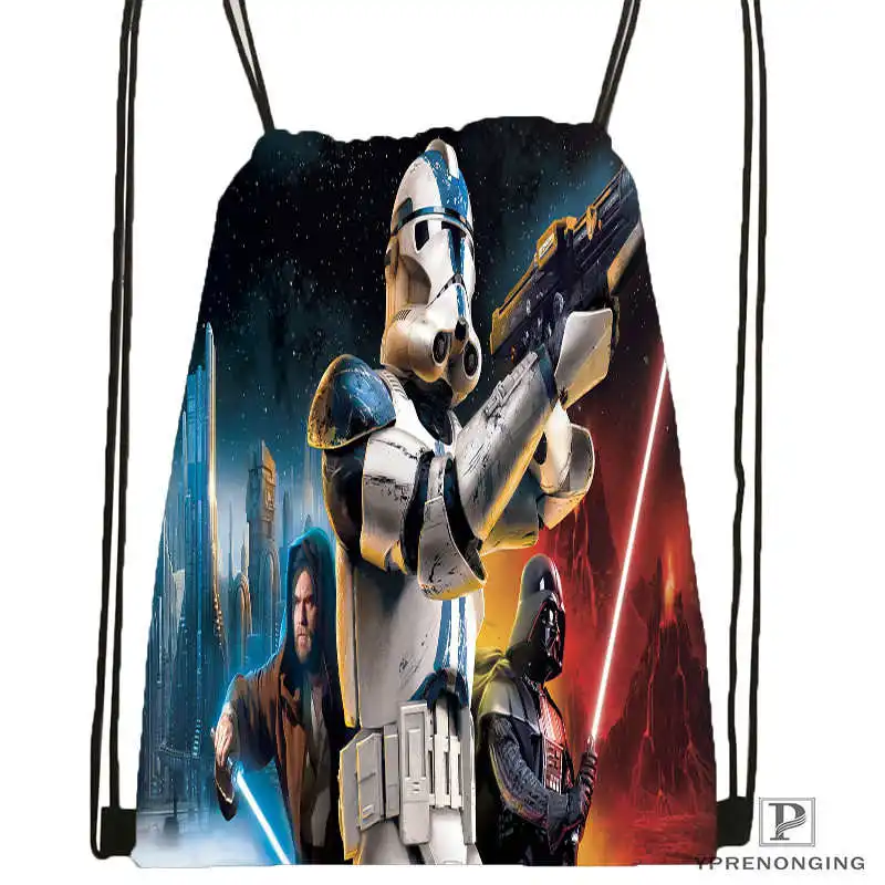 Пользовательские Звездные войны Marvel походная сумка на шнурке милый рюкзак для детей(черная спинка) 31x40 см#180531-02-54 - Цвет: Drawstring Backpack