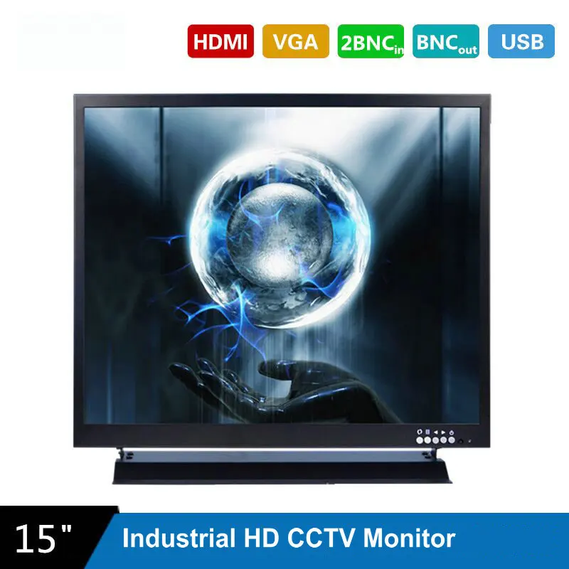 Монитор видеонаблюдения HD с металлическим корпусом и разъемом HDMI VGA AV BNC 17 дюймов
