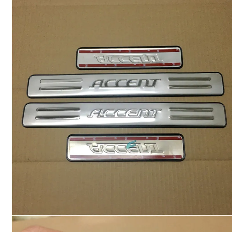 Stainless Steel Side Door Sill Cover / Scuff Plate Trim 4Pcs/Set For Hyundai Accent 2006 2007 2008 2009 2010 2011 | Автомобили и