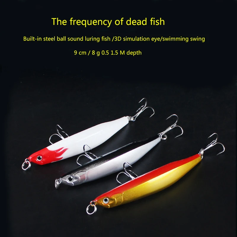 

Fishing Lures Large Hard Bait Minnow VIB Lure with Treble Hook Life-Like Swimbait Fishing Bait 3D Fishing Eyes Popper Crankbait