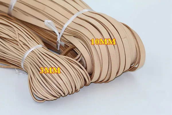 2 метра натуральный плоский кожаный браслет фурнитура шнур 3 мм/10 мм белый