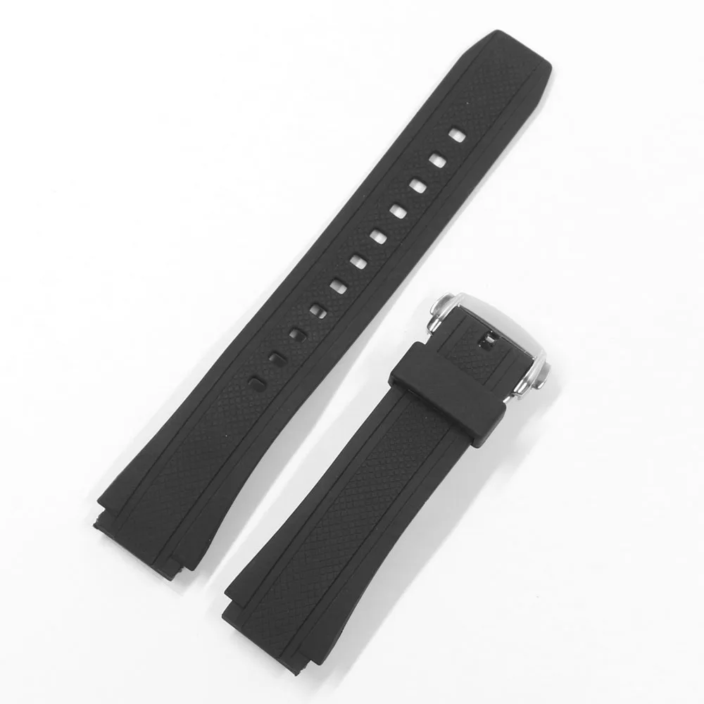 black fold clasp Резиновый ремешок для часов Casio Часы Edifice EF-552D-1A ремешок спортивный браслет мужской силиконовый браслет 17 мм Бабочка Пряжка EF-552 - Цвет ремешка: black fold clasp