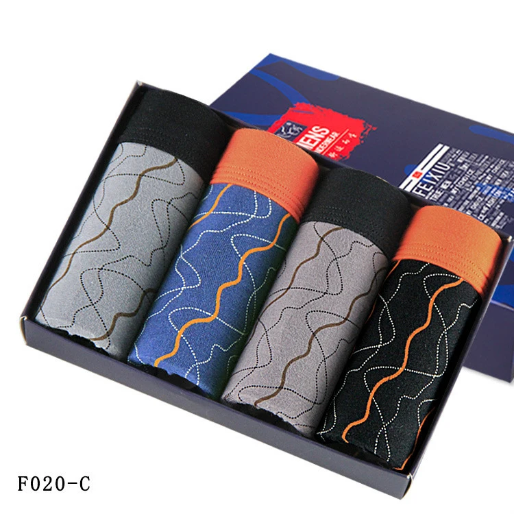 Азиатские размеры 4 шт. модное мужское нижнее белье дышащие боксеры для тела