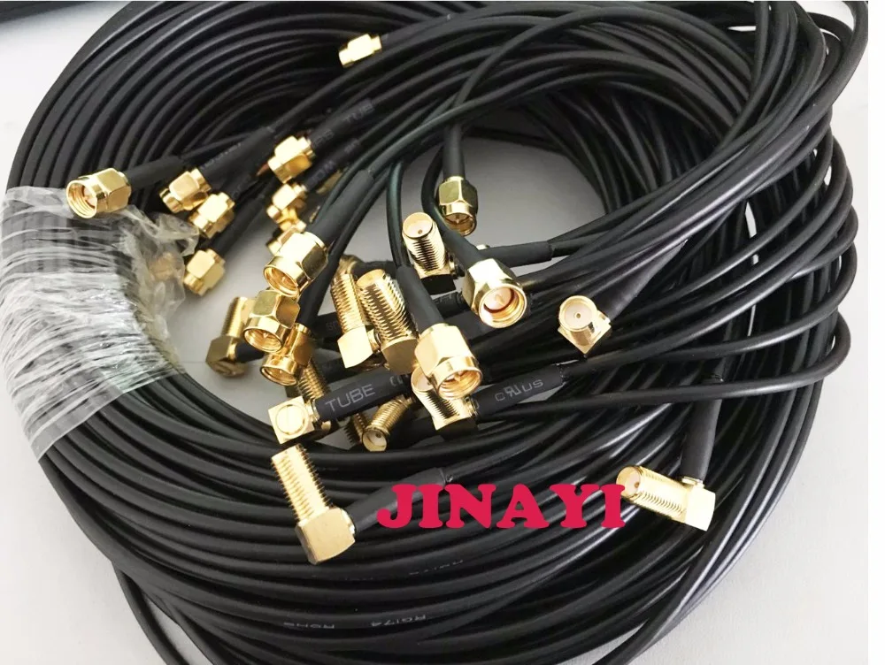 Кабель RG174 SMA женский с прямым углом к водонепроницаемый термоусадочный кабель