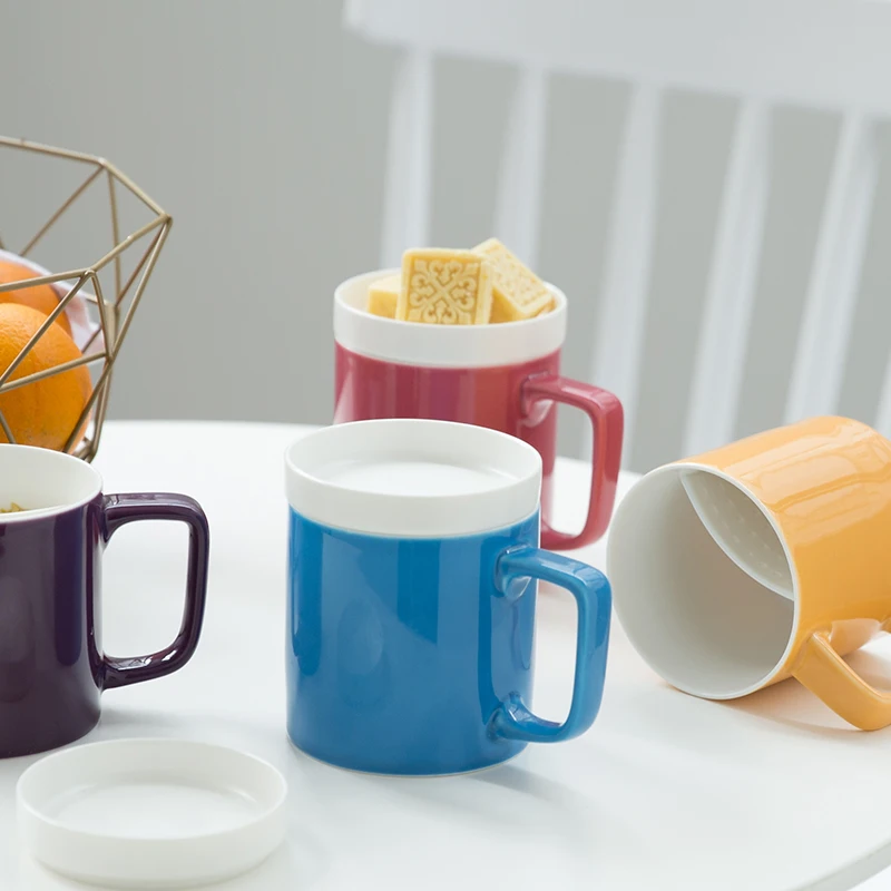 Творческий Фарфор Чай кружка с Infuser крышкой 380 мл Керамика чашка фильтром Пивная