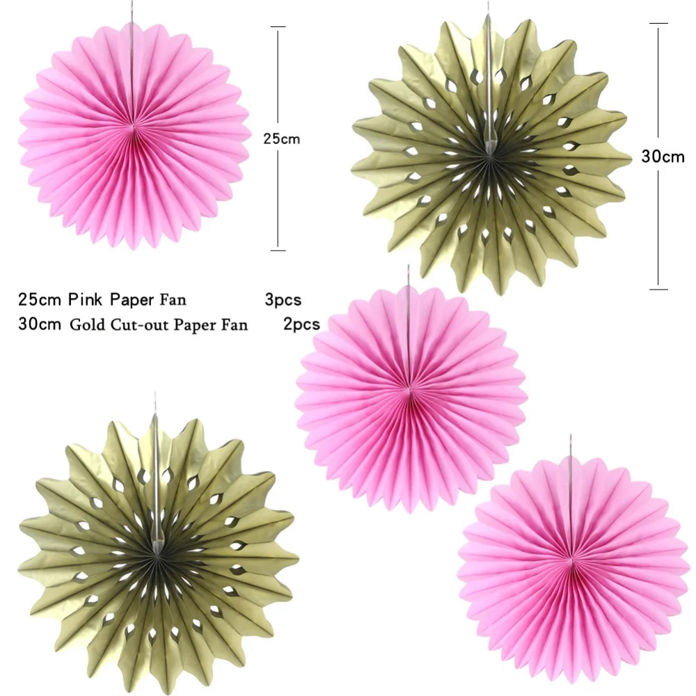 Набор украшений из бумаги в розовом и золотом цвете 27 шт.|tassel garland|tassel goldtassels pink |