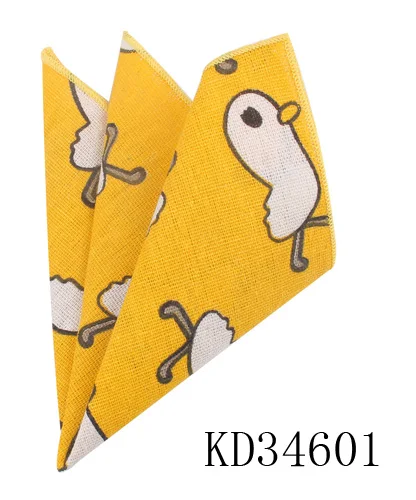 KD34601 Животное печати Карманный квадратный для мужчин женщин мультфильм полотенце для сундуков носовые платки для джентльменов мужские костюмы платок карман полотенце - Цвет: KD34601