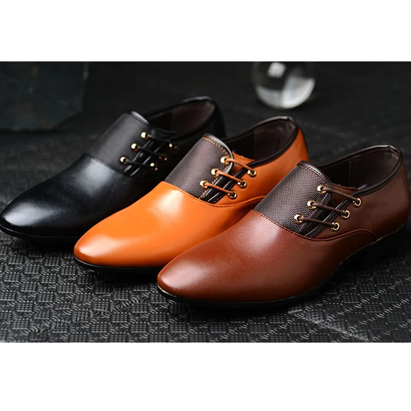 

NOSSICA Brand Men's Dress Shoes Business Flat Footwear Free Shipping Breathable Lace Up Formal Office Plus Size 6.5-13