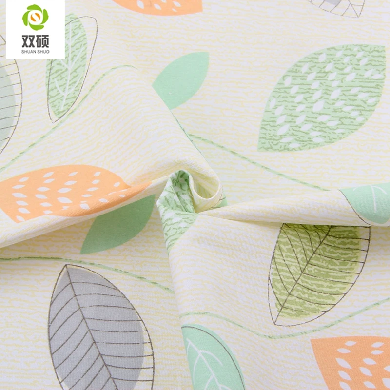 Свежая зеленая саржевая хлопковая ткань для пэчворка рукоделия стегания шитья